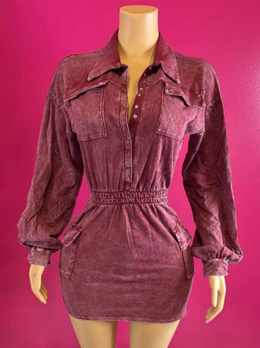 Long Sleeve Cargo Dress