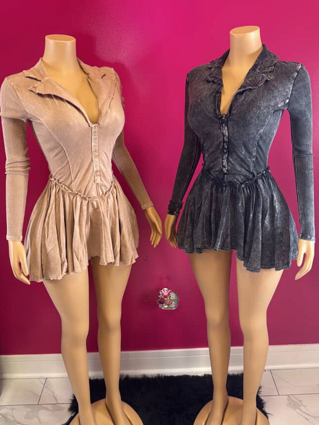 Long Sleeve Skirt Romper