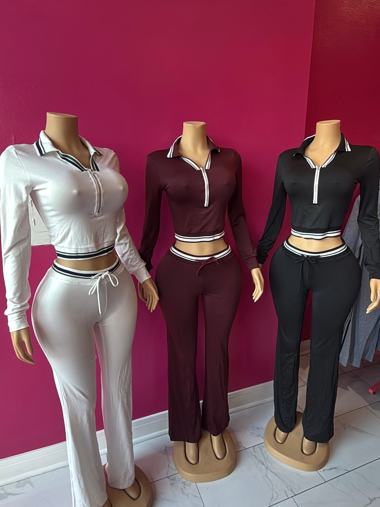 Polo V Top & Pants Set