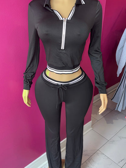 Polo V Top & Pants Set