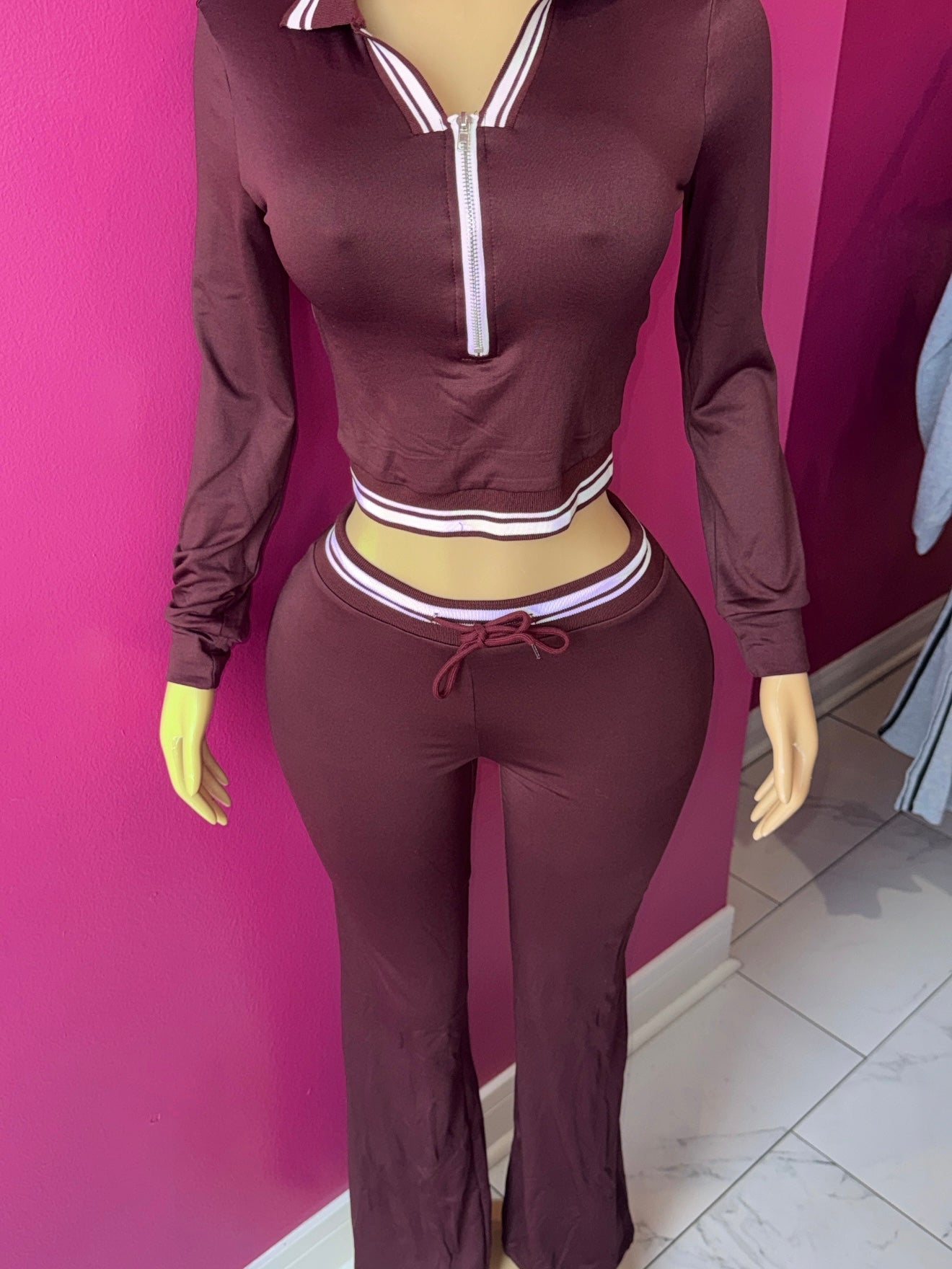 Polo V Top & Pants Set