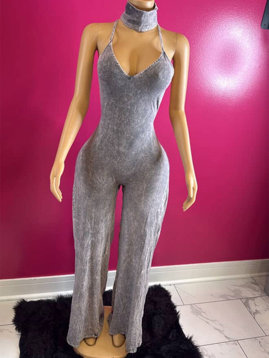 Cross Back Jumpsuit & Headband