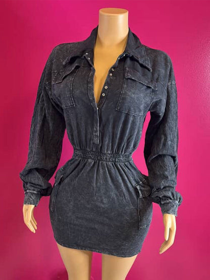Long Sleeve Cargo Dress