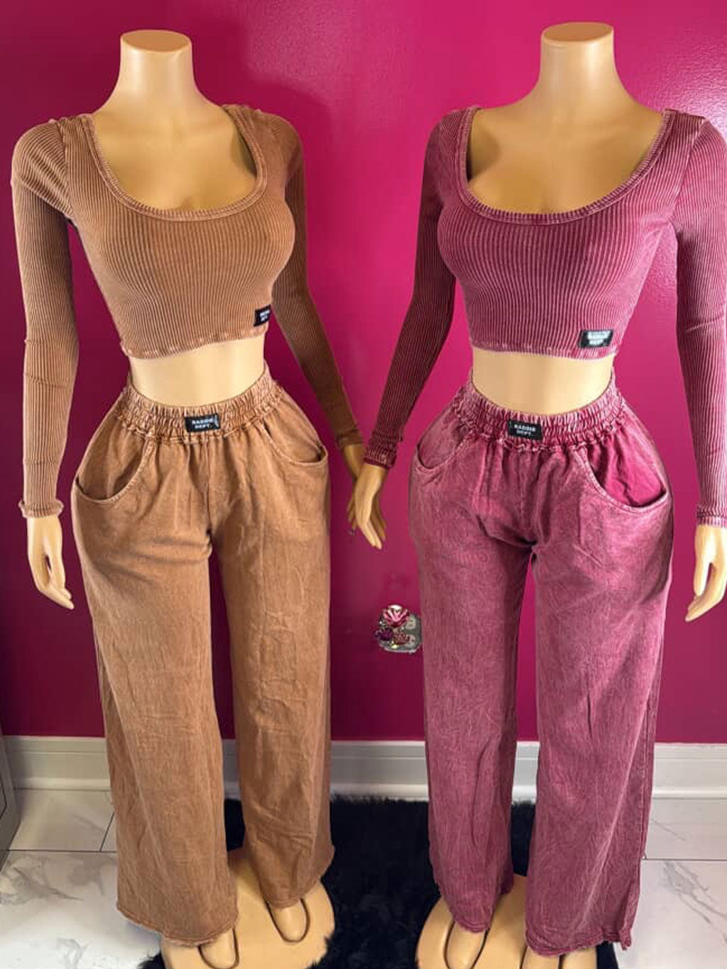 Long Sleeve & Wide Leg Pants Set
